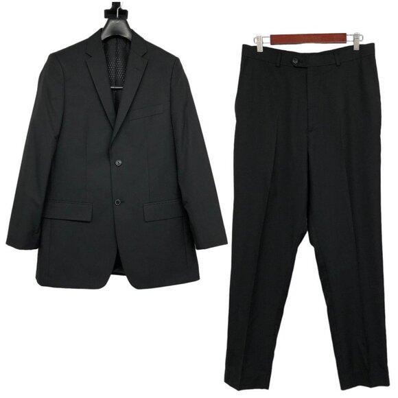 haggar Black Suit Blazer & Pants Set size 40 / 34x37 - Picture 1 of 15